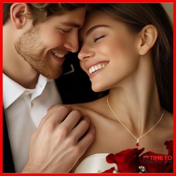 14K Gold Teardrop Pendant Necklace with Diamond & Birthstone 18" Chain - Picture 5 of 8